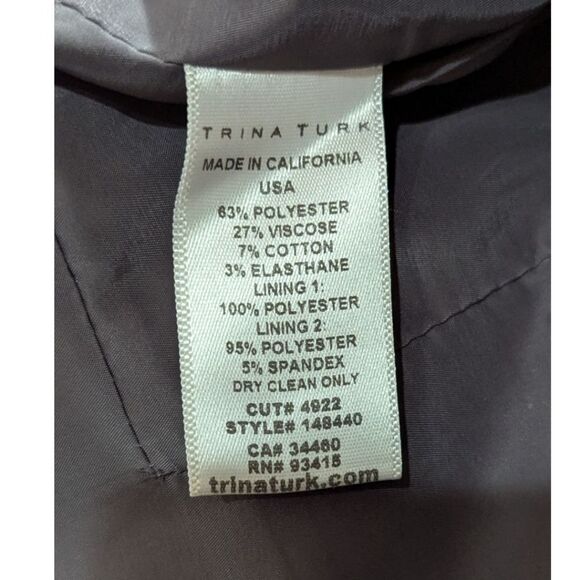 Trina Turk Gray Women's 10 Collarless Blazer NWT - Picture 10 of 10